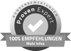 Proven Expert 100% Empfehlungen
