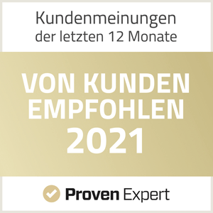 Logo Von Kunden Empfohlen 2021 von Proven Expert