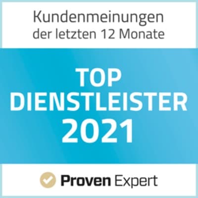 Logo Top Dienstleister 2021 von Proven Expert