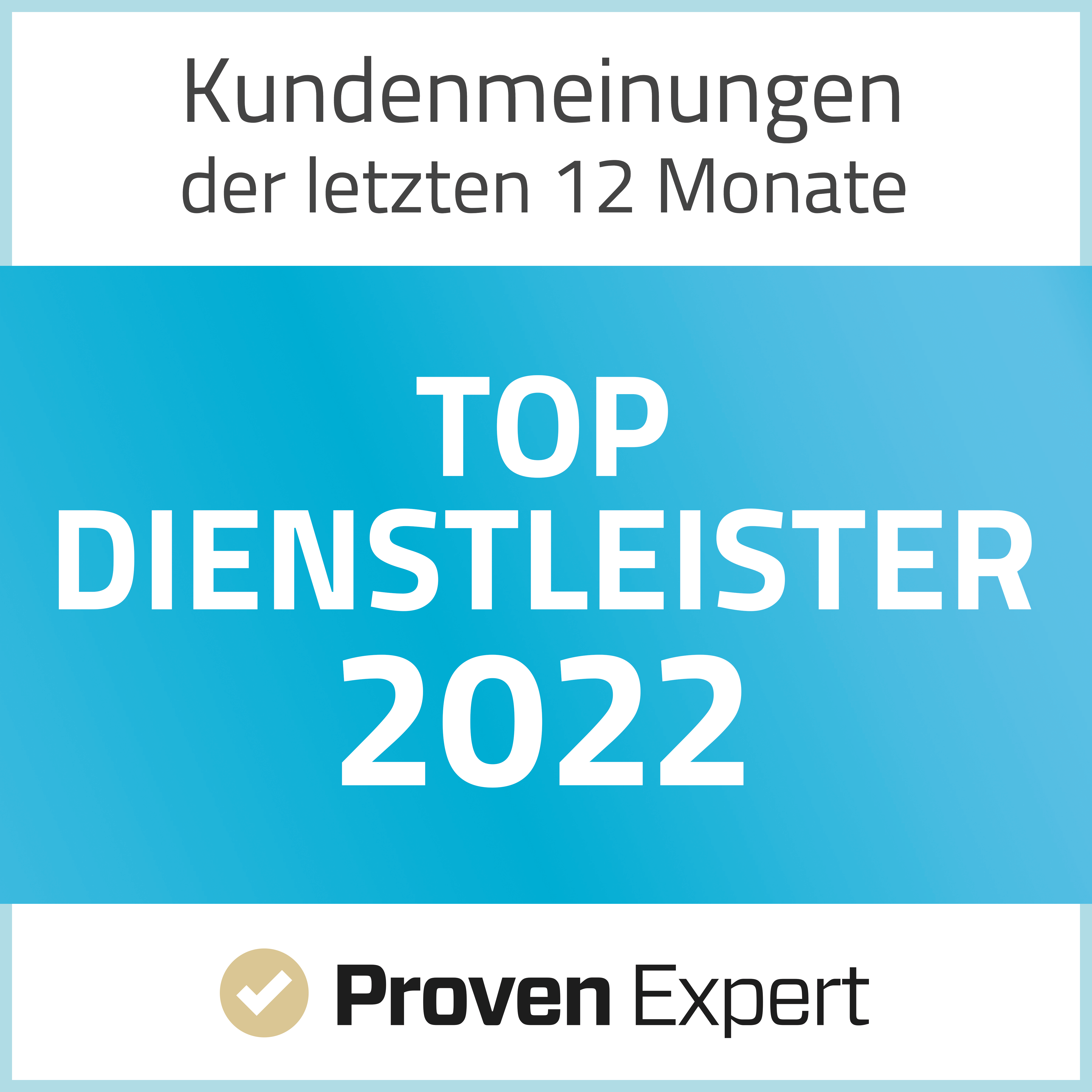 Logo Top Dienstleister 2022 von Proven Expert